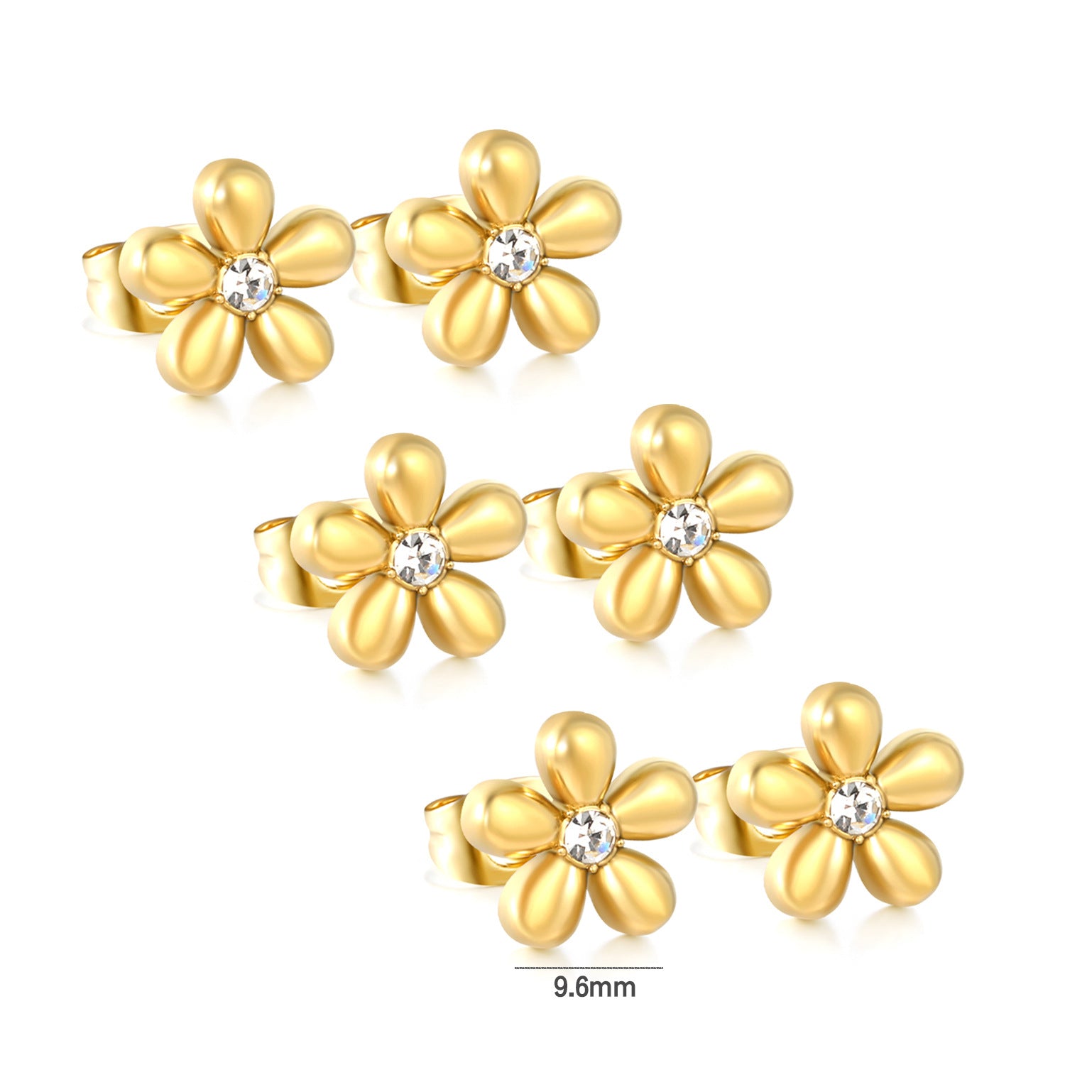 Damen Ohrstecker mit floralen Motiven und funkelnden Zirkonia Shop Nory