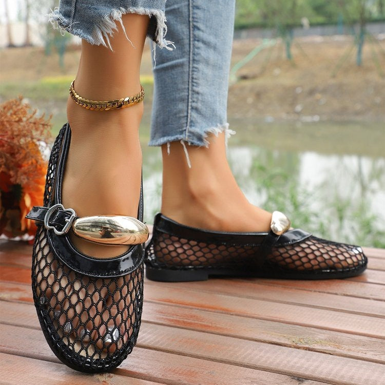 Damen Elegante und luftige Netz-Slipper