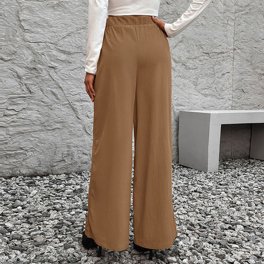 Damen Weite High-Waist-Hose mit Paperbag-Bund und Bindegürtel Shop Nory