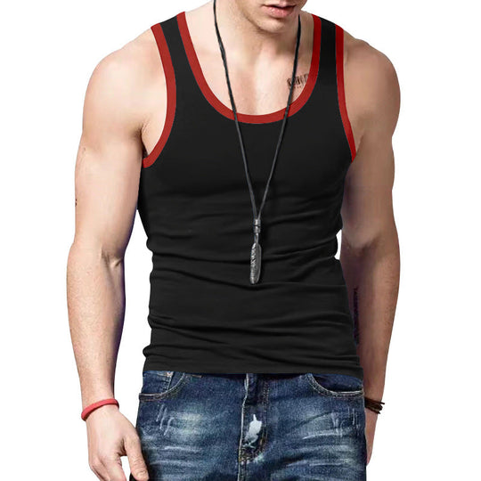 Herren sportliches Tanktop mit Kontraststreifen