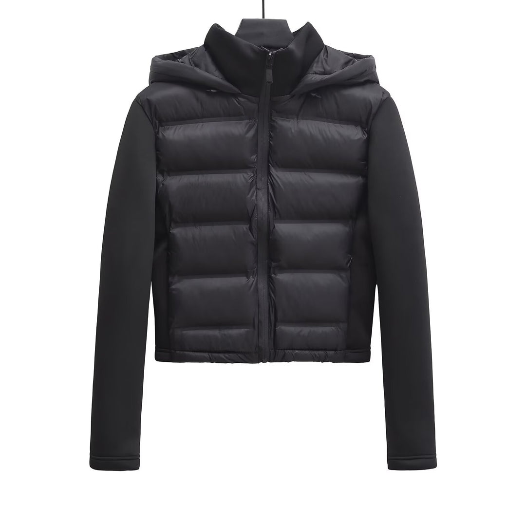 Damen Gekürzte gesteppte Hybrid‑Wattierte Jacke mit Kapuze Shop Nory