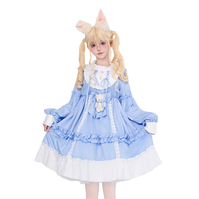 Damen Verspieltes Kostümkleid mit Rüschen und Teddybär-Motiv Shop Nory