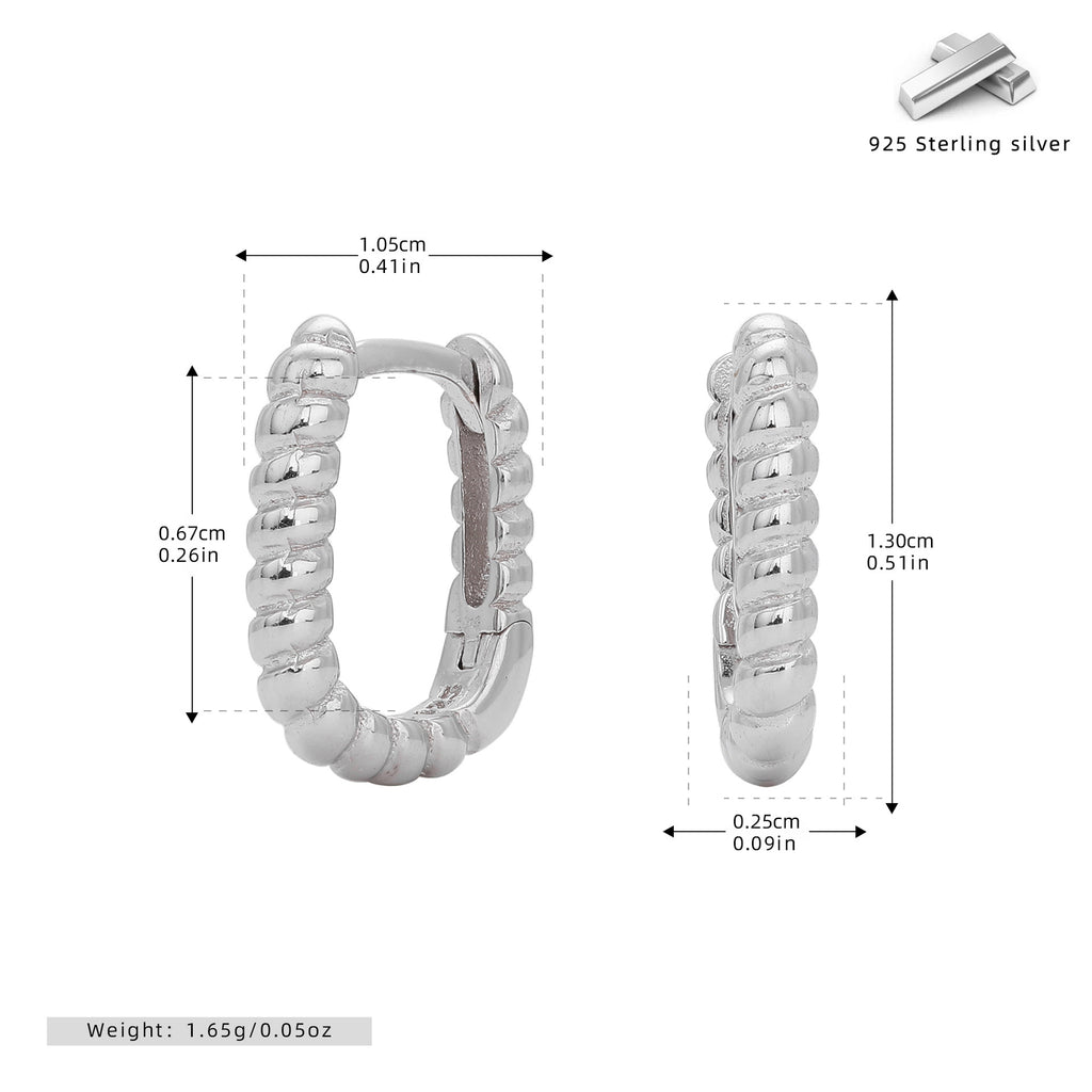 Damen Creolen mit luxuriösem wellenförmigen Design aus hochwertigem 925 Sterling Silber Shop Nory