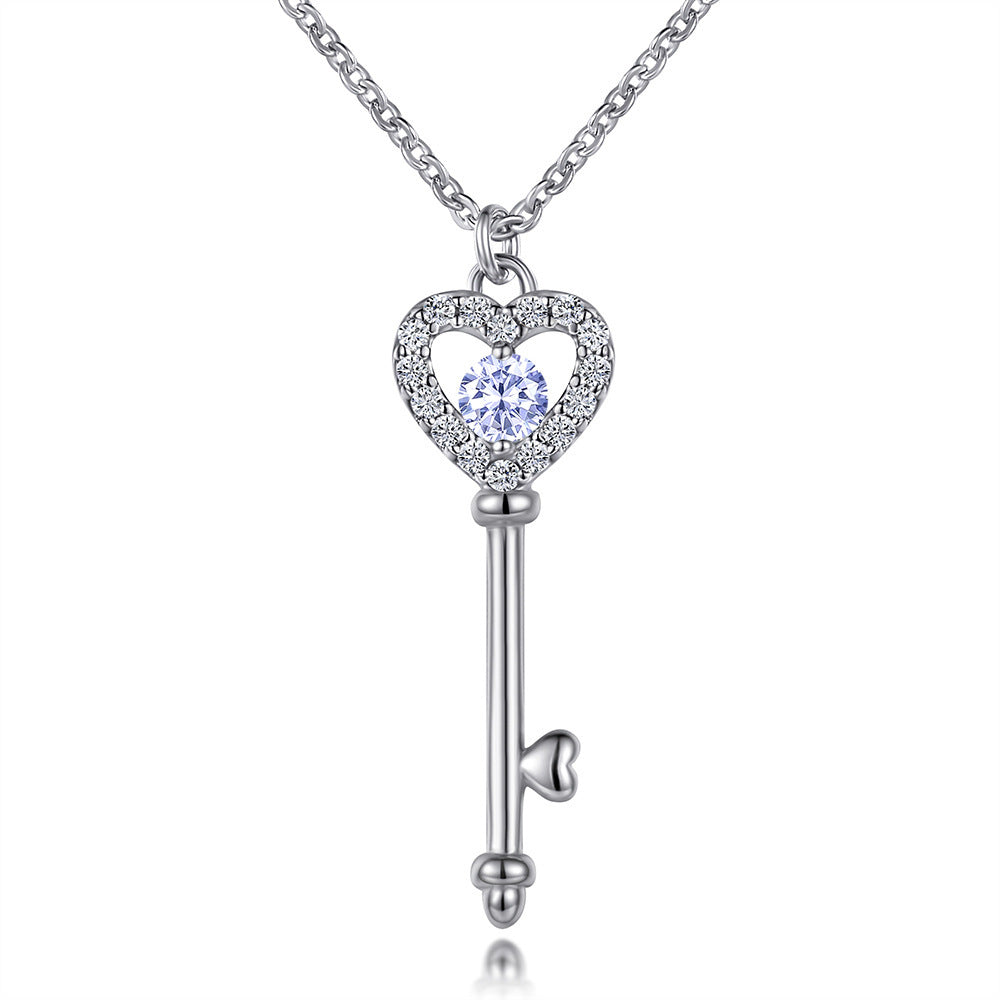 Damen Herzschlüssel Anhänger aus hochwertigem Edelstahl mit funkelnden Zirkonia Shop Nory