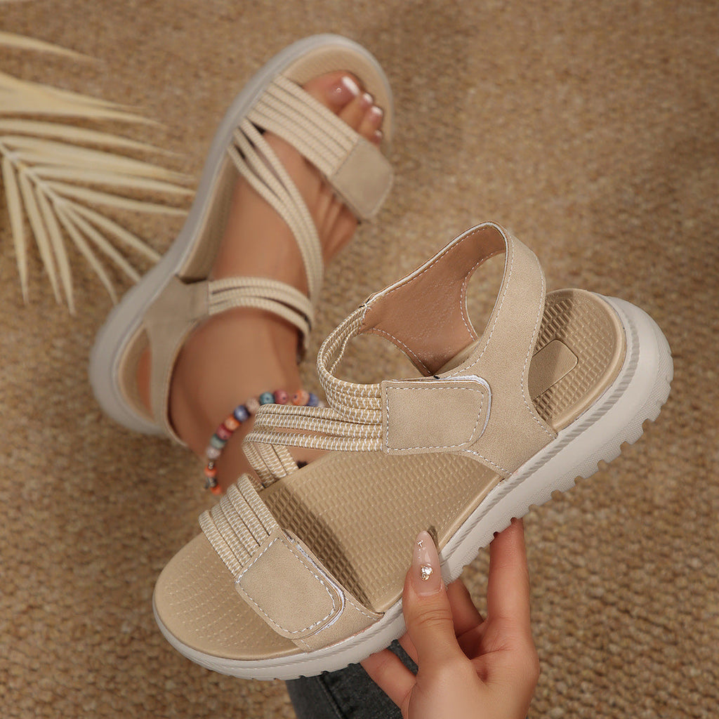 Damen Bequeme Sport-Sandalen mit elastischen Riemen und rutschfester Laufsohle