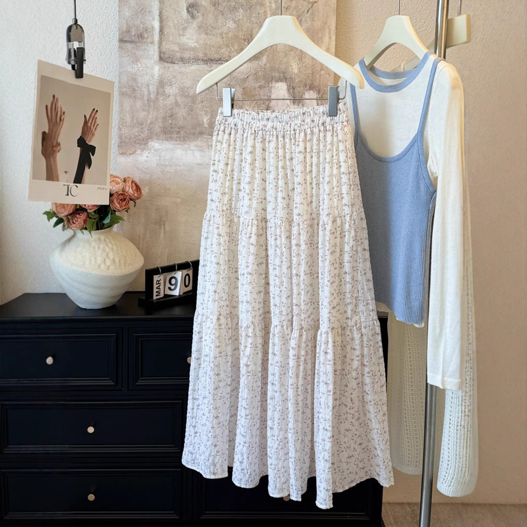 Damen Maxirock mit romantischem Blumenmuster und lässigem Design