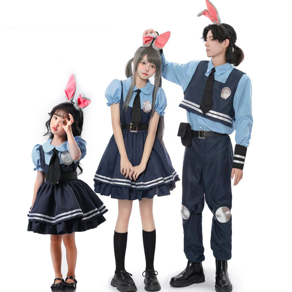 Mädchen Polizistin Kostüm mit Rüschenrock und Accessoires Shop Nory