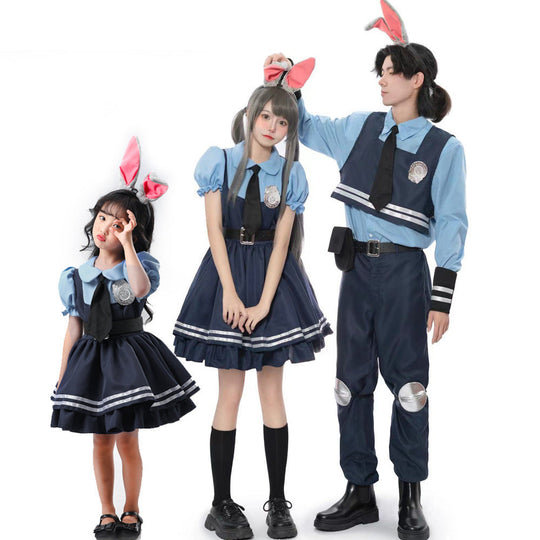 Mädchen Polizistin Kostüm mit Rüschenrock und Accessoires Shop Nory