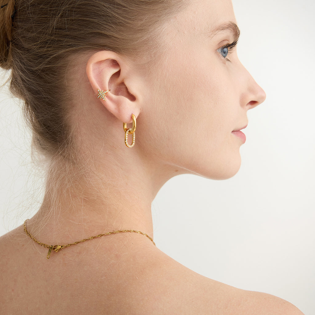 Damen Ohrhänger im eleganten Sternen-Design mit funkelnden Zirkonia Shop Nory