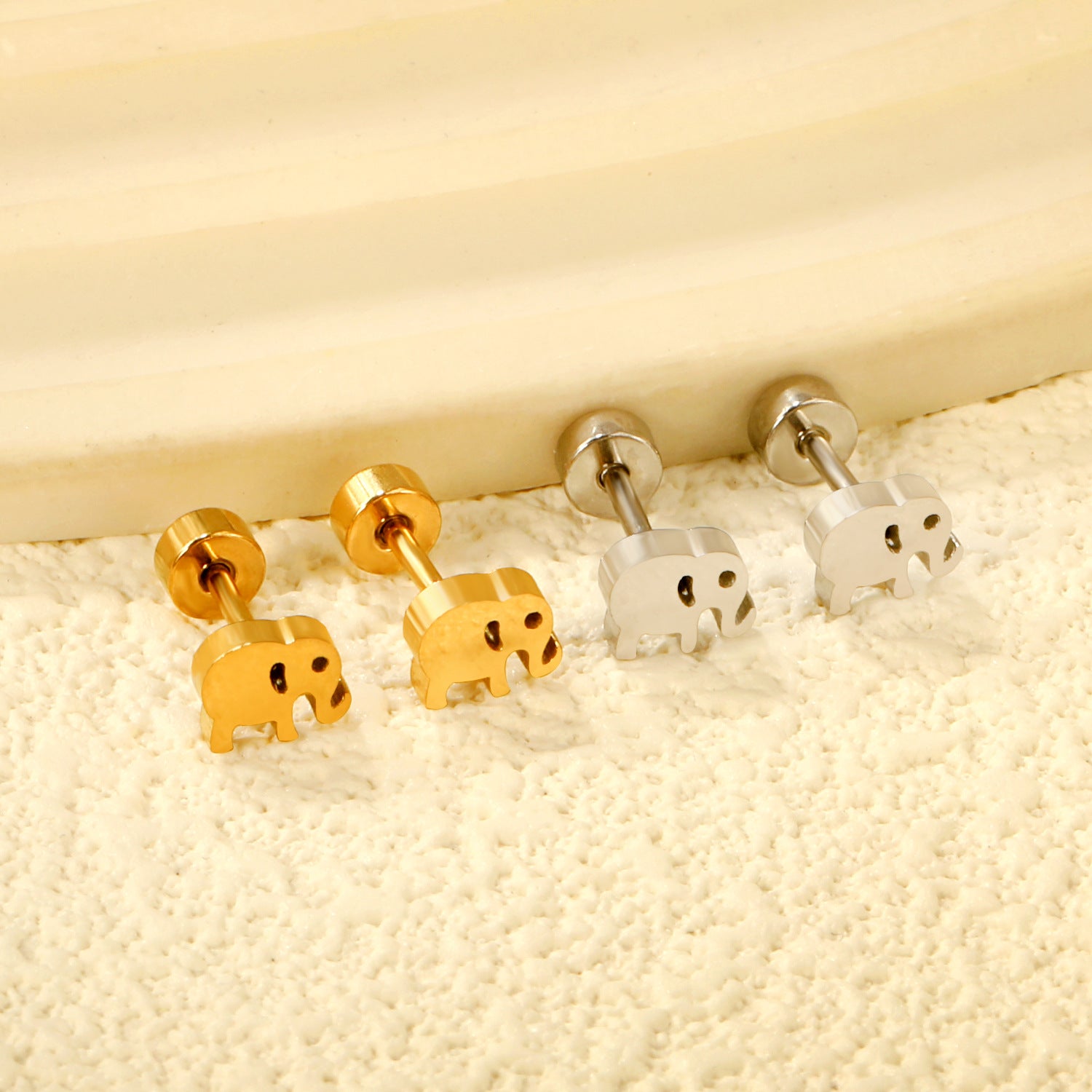 Damen Edelstahl Ohrstecker im Elefanten-Design Shop Nory