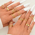 Damen Ring-Set mit abwechslungsreichen strukturierten Designs Shop Nory