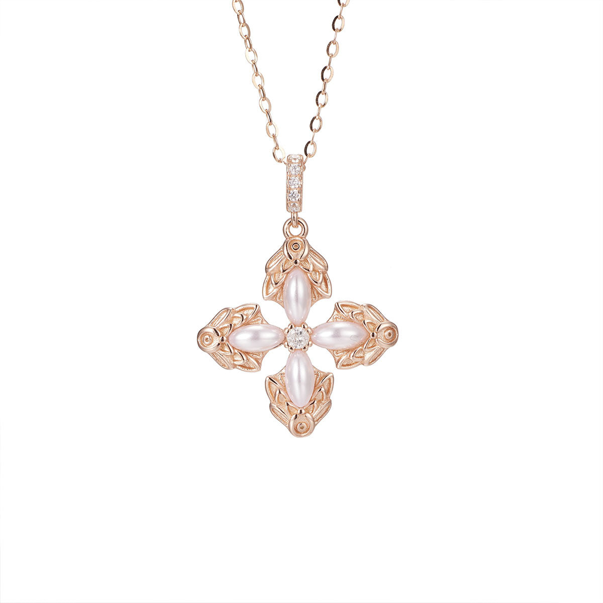 Damen elegante Halskette mit kunstvollem Kreuz-Anhänger Shop Nory