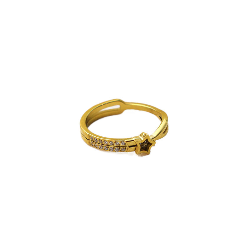 Damen Funkelnder Stern-Ring mit Zirkonia-Details Shop Nory