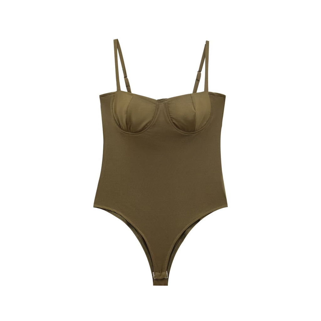 Damen stilvoller Bodys mit Bügel und verstellbaren Trägern Shopnory