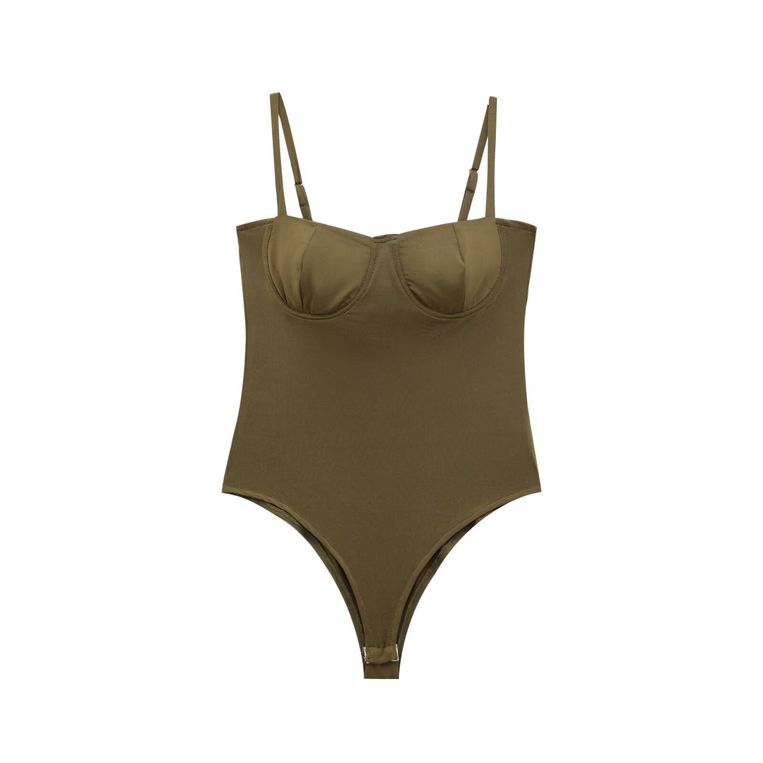 Damen stilvoller Bodys mit Bügel und verstellbaren Trägern Shopnory