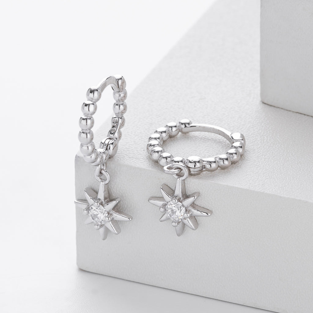 Damen Ohrhänger aus 925er Sterlingsilber mit funkelndem Zirkonanhänger Shop Nory