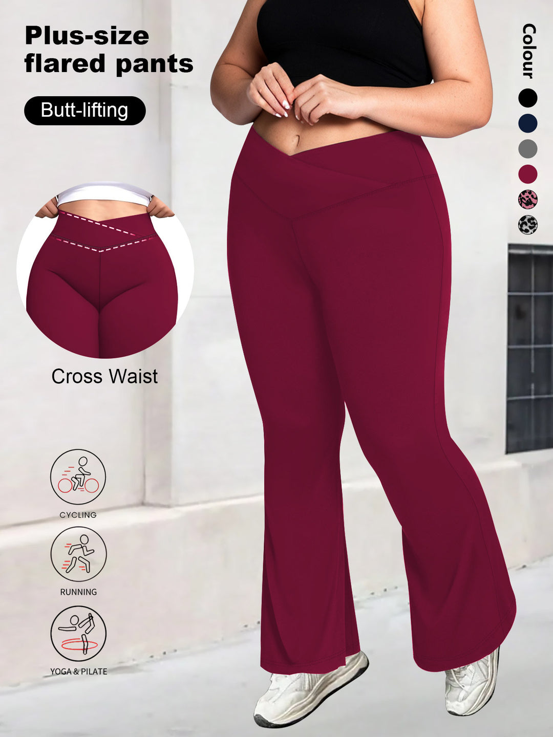 Damen taillenhohe Shaping Bootcut-Leggings mit Bauchkontrolle und 4-Wege-Stretch Shopy Nory