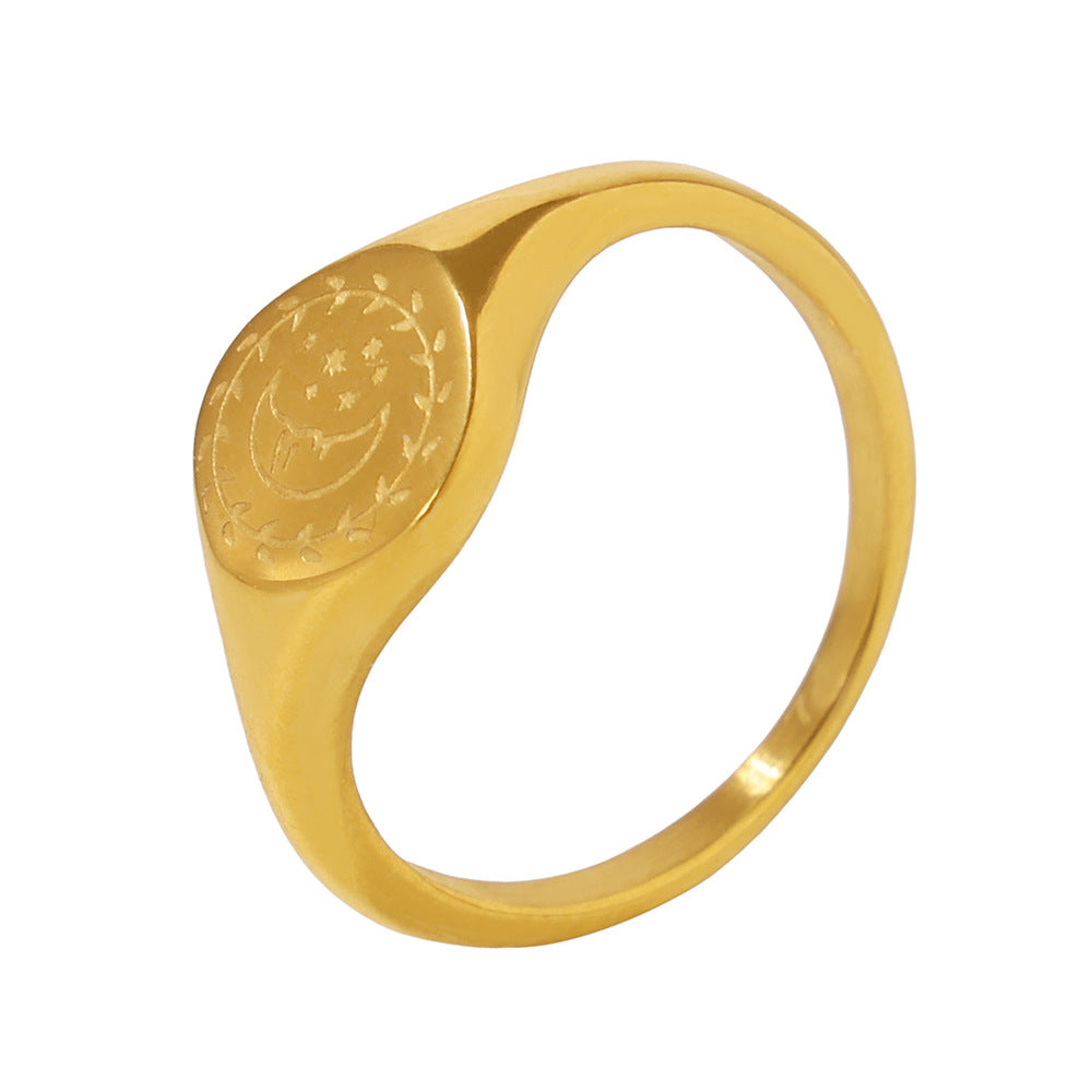 Damen massiver Ring mit elegantem, graviertem Design Shop Nory