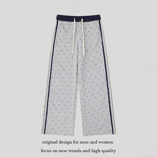 Damen Weite Relax‑Loungehose im Palazzo‑Schnitt mit Komfortbund, Kordelzug und seitlichen Kontraststreifen Shop Nory