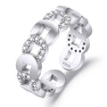Damenring aus hochwertigem 925er Silber mit funkelndem Zirkonia-Besatz Shop Nory