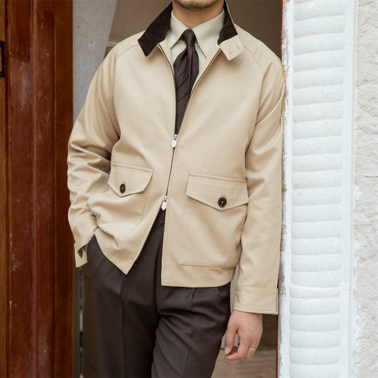 Herren Kurzblouson mit Cordkragen, Pattentaschen und Reißverschluss Shop Nory