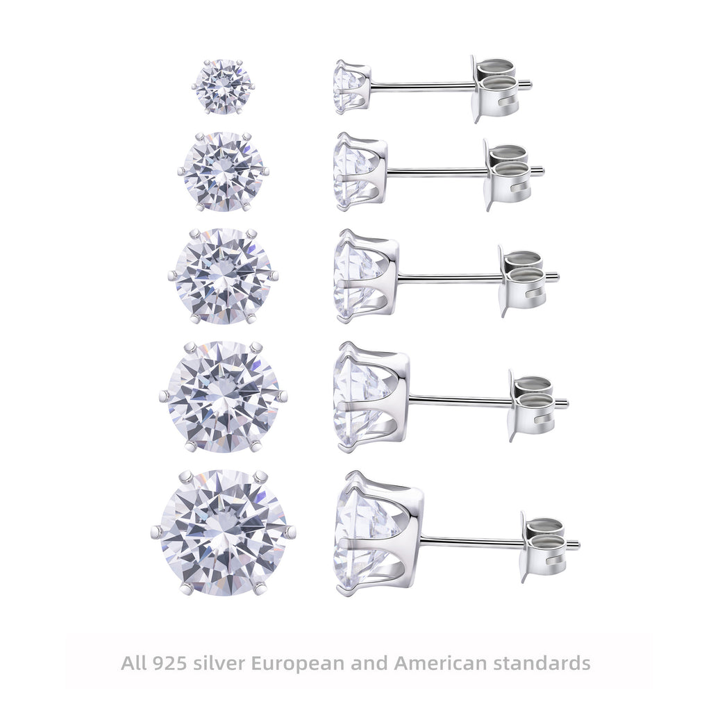 Damen Ohrstecker aus hochwertigem 925 Sterling Silber mit funkelndem Moissanit Shop Nory