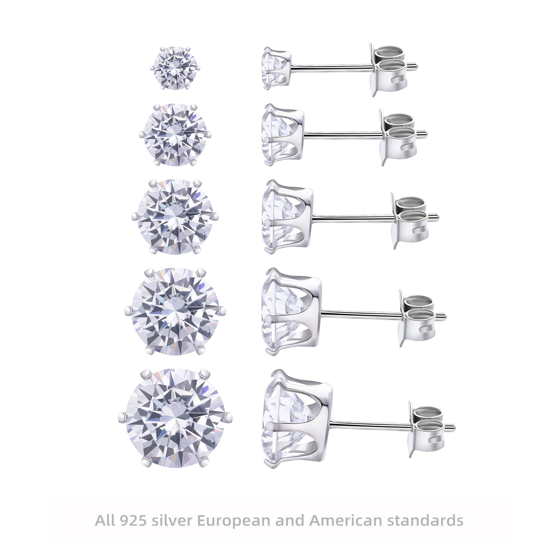 Damen Ohrstecker aus hochwertigem 925 Sterling Silber mit funkelndem Moissanit Shop Nory