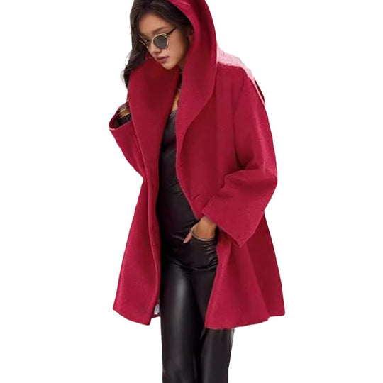 Damen Kapuzen-Teddycoat im Oversize‑A‑Linienschnitt mit überschnittenen Schultern Shop Nory