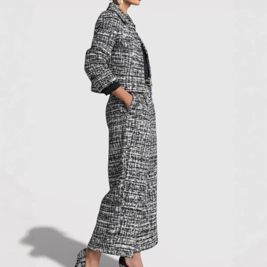 Damen Modernes Tweed-Anzug-Set