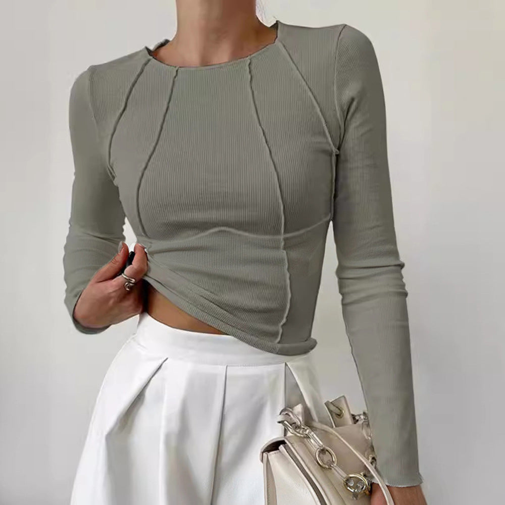 Damen tailliertes Ripp langärmlig mit sichtbaren Dekonähten Shop Nory