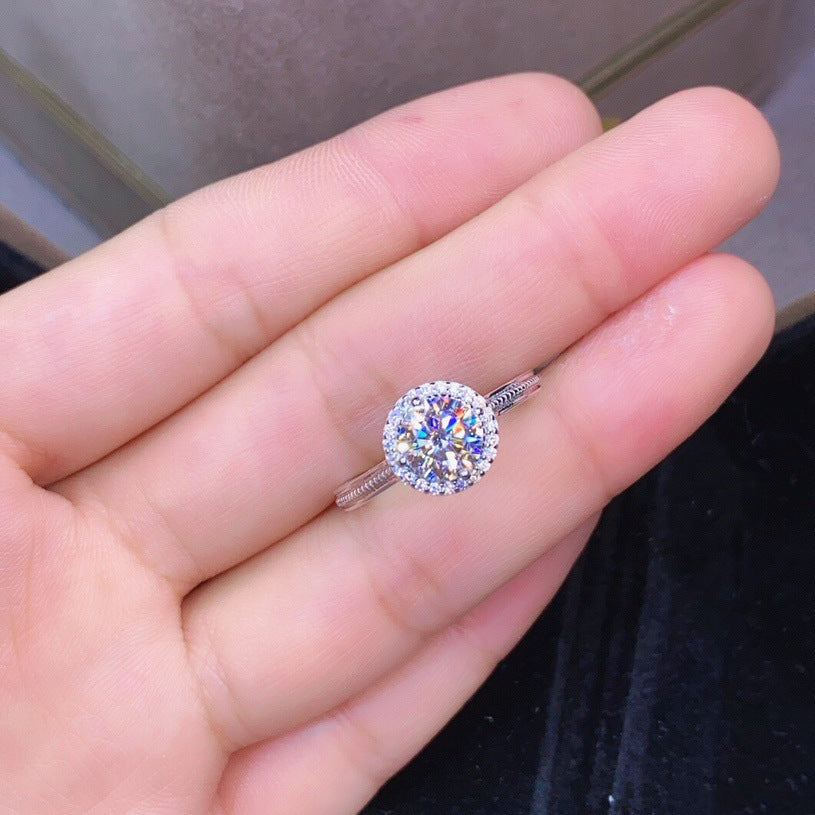 Damen Eleganter Verlobungsring mit funkelnder Kristallfassung Shop Nory