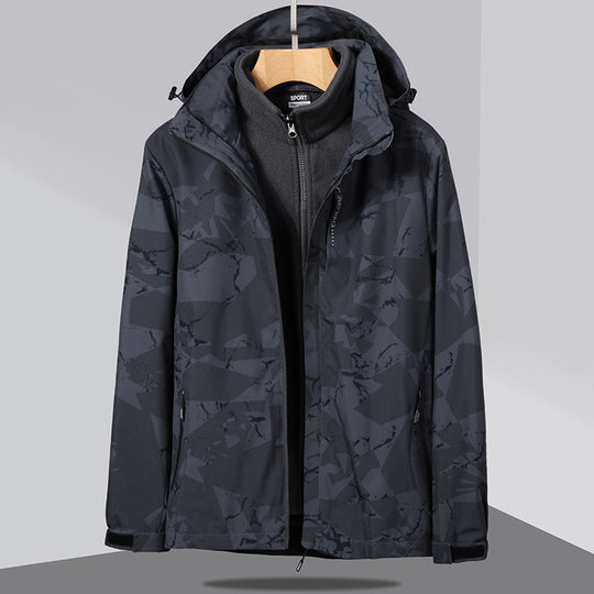 Damen zweilagige Softshelljacke mit abnehmbarer Fleece-Innenjacke und Kapuze Shop Nory