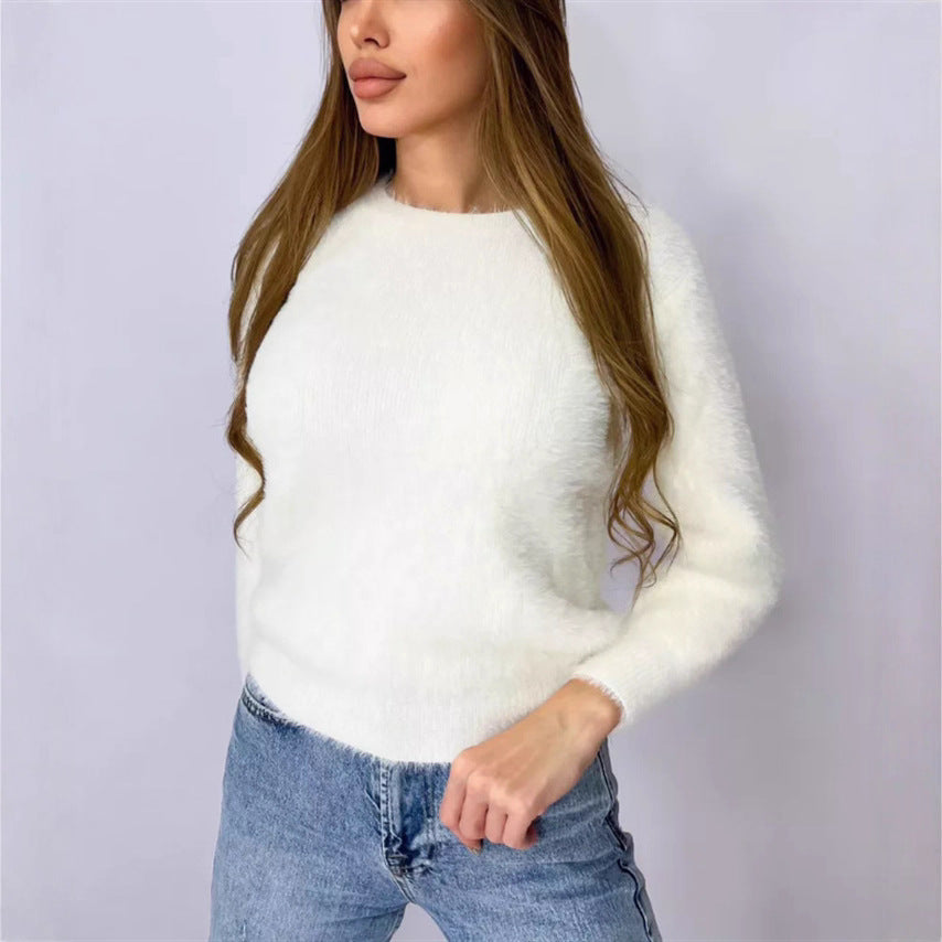 Damen Flauschiger Modischer Pullover