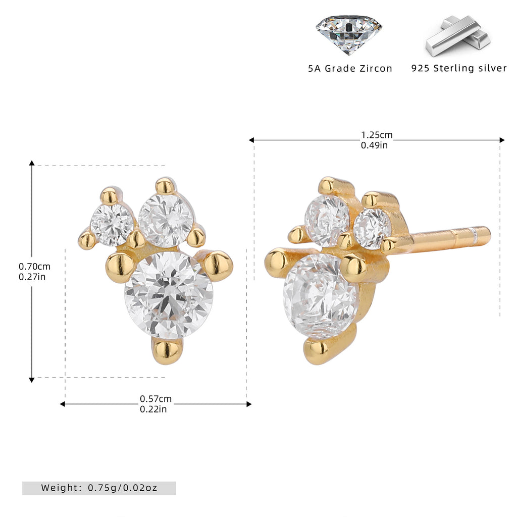 Damen Ohrstecker mit funkelnden 5A Zirkonsteinen und hochwertigem 925 Sterling Silber Shop Nory