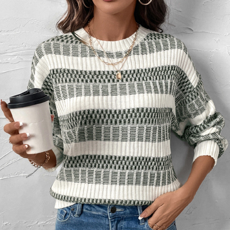 Damen Relaxed-Fit Rippstrickpullover mit Drop-Shoulder und breiten Ärmeln Shop Nory