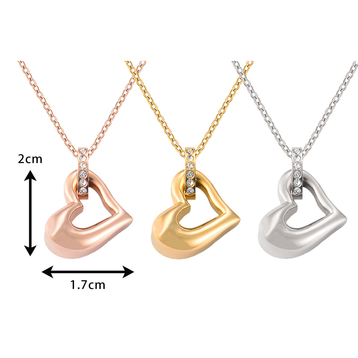 Damen Anhänger mit Herzmotiv und funkelnden Zirkonia Shop Nory