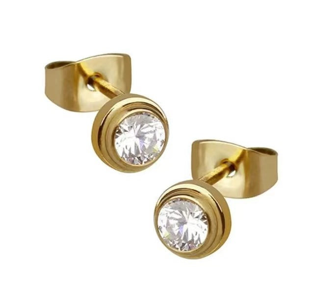 Damen Elegante Kristall-besetzte Stecker Ohrringe Shop Nory