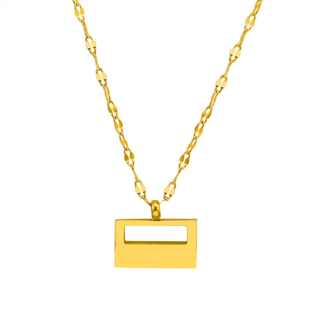 Frauen Modern Minimalistische Rechteck Anhänger Halskette Shop Nory