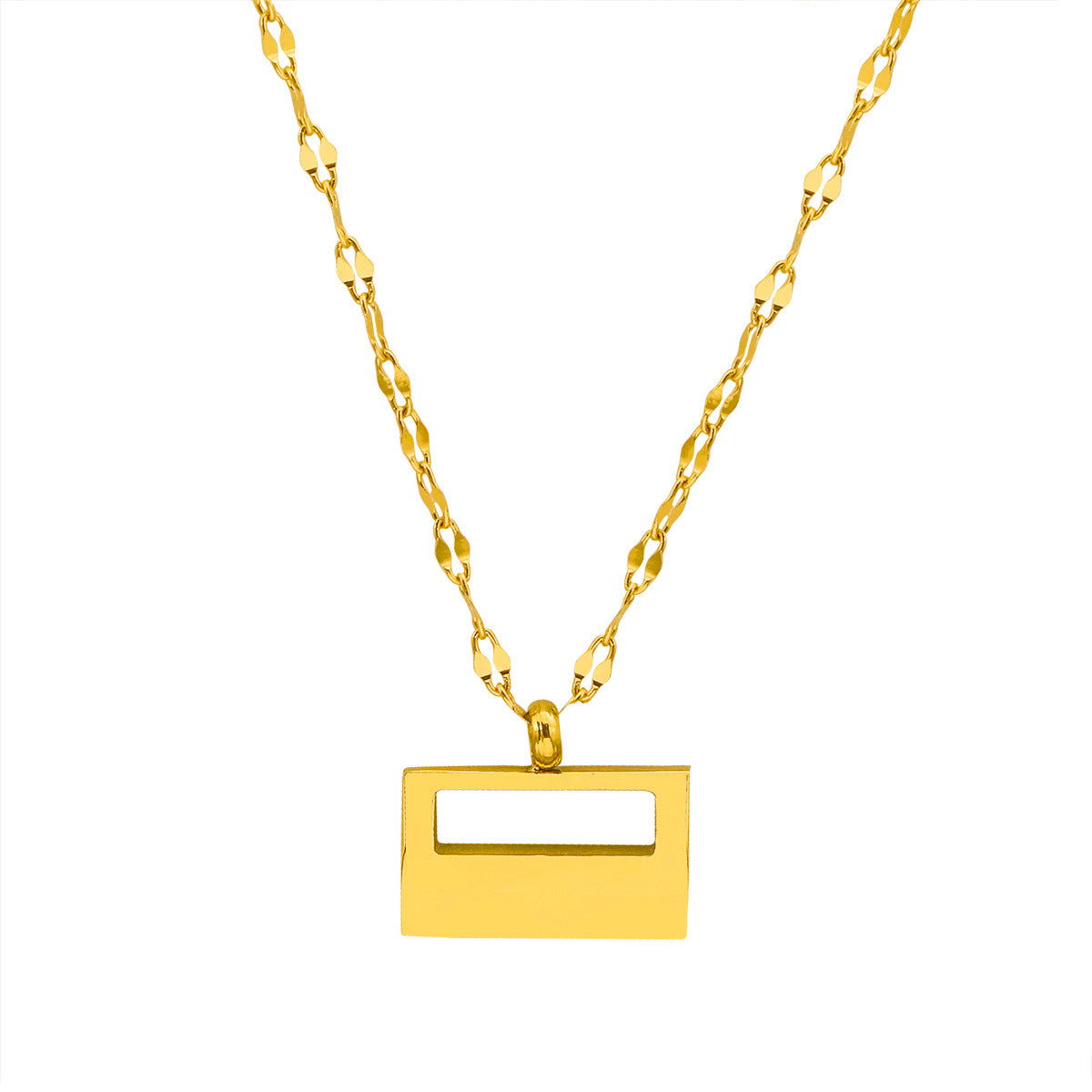 Frauen Modern Minimalistische Rechteck Anhänger Halskette Shop Nory