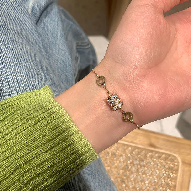 Damen Glitzernde Kristall-akzentuierte Kettenarmband Shop Nory