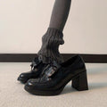 Damen elegante Schnürschuhe mit Blockabsatz