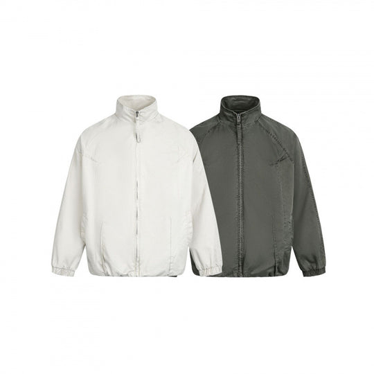 Herren Minimalistische Nylon-Bomberjacke mit Stehkragen, Raglanärmeln und gerafftem Saum Shop Nory
