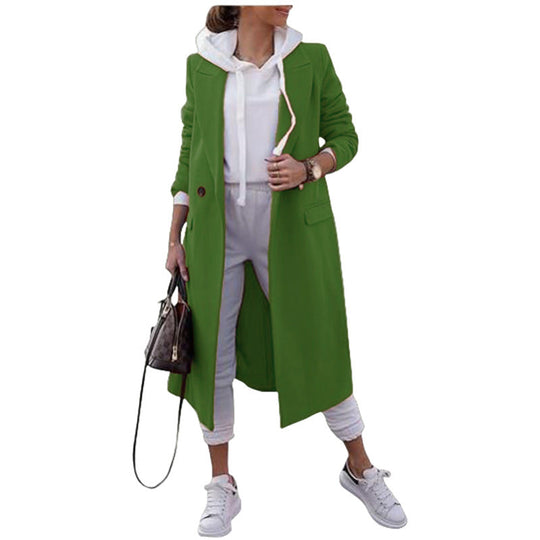 Damen modischer Oversize-Mantel mit elegantem Revers und praktischen Taschen