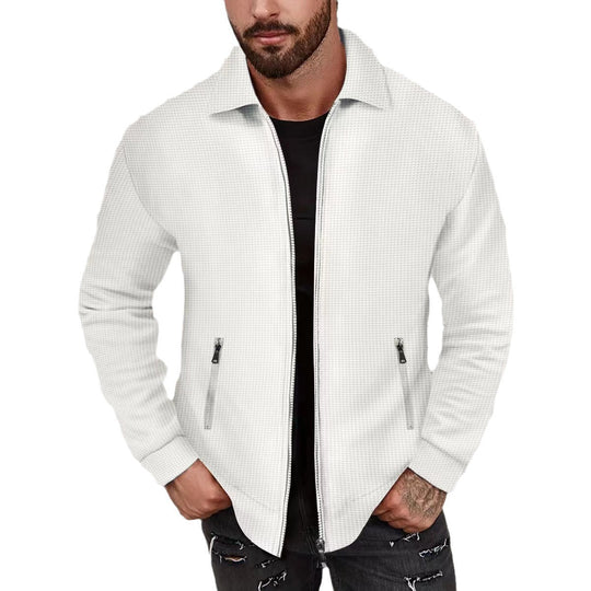 Herren Strickjacke im modernen Design mit strukturiertem Obermaterial und praktischen Reißverschlusstaschen