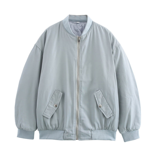 Damen Boxy Bomberjacke im Oversize‑Look mit Reißverschluss und abgeschrägten Pattentaschen Shop Nory