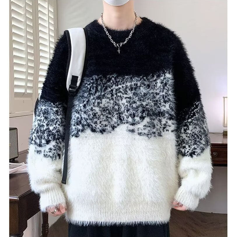 Damen Gemütlicher Rundhals Pullover aus Flauschigem Material Shop Nory