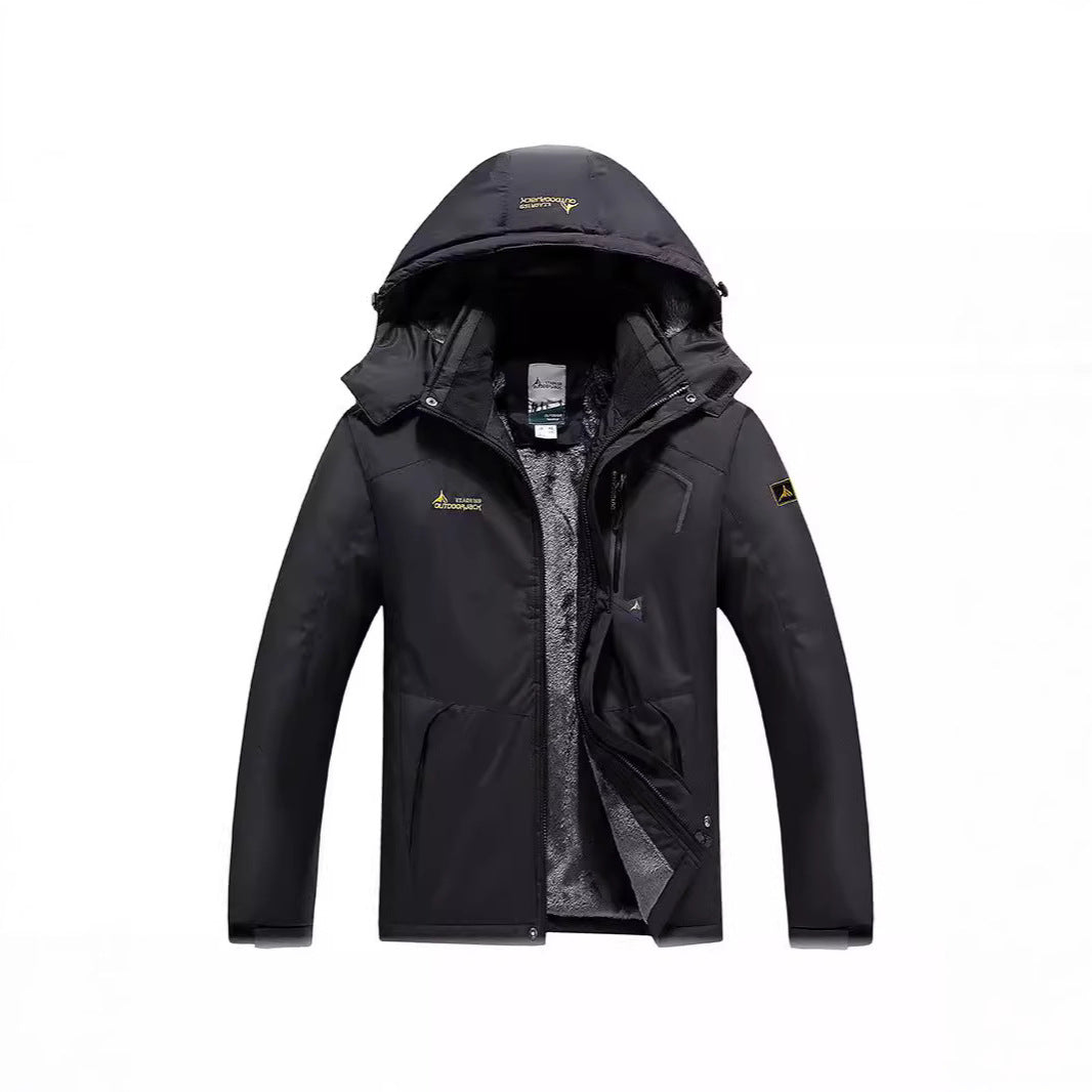 Herren Wasser- und winddichte Softshell-Outdoorjacke mit Teddyfleece-Innenfutter und Kapuze Shop Nory