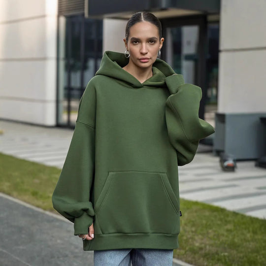 Damen Oversized Kapuzenpullover mit extra weitem Schnitt und Kängurutasche Shop Nory