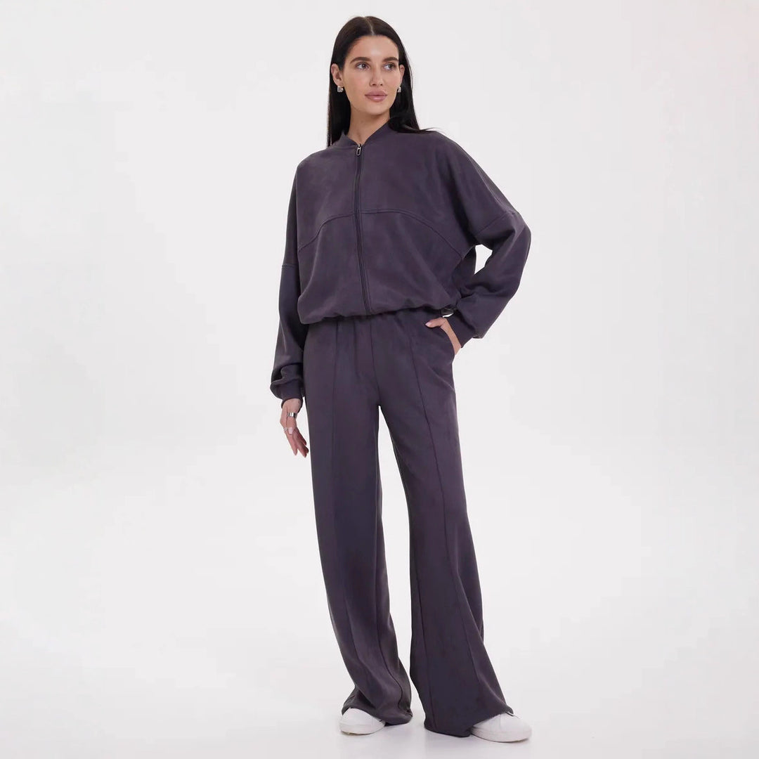 Damen Elegantes und bequemes Fleece-Trainingsset Shop Nory