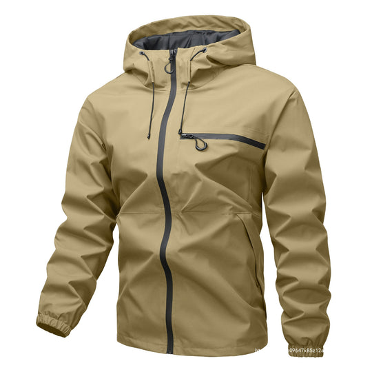 Unisex Wasserabweisende Softshell‑Regenjacke mit verschweißten Nähten, Kapuze & wasserdichter Brusttasche Shop Nory